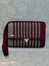 Borse donna lavorate a uncinetto. Borsa bicolore. Fatta a mano. Borsa donna.