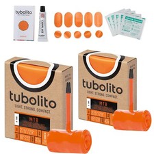 Tubolito S-Tubo-MTB 2 x Tubi + Kit Patch 27,5/29" x 1,8-2,5" Presta 42mm Arancione