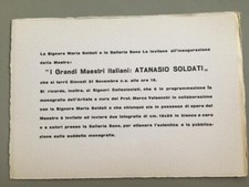 Atanasio Soldati invito x la mostra alla Galleria Seno, Milano anno '53/'54 '900