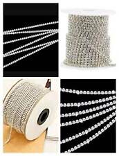 3mt catena strass di vetro colore argento per collana bigiotteria