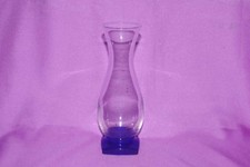 VASO VASETTO BICCHIERE PORTA FIORI  SOPRAMMOBILE VETRO BASE BLU VINTAGE 