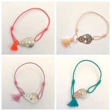 Bracciale Teschio Argento Elastico Nuovo Regolabile Uomo Donna Accessori Moda