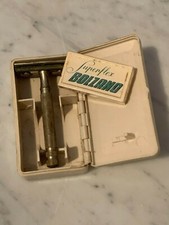 rasoio anni 50 in acciaio con relativa scatola e n1 conf di 10 lamette bolzano 