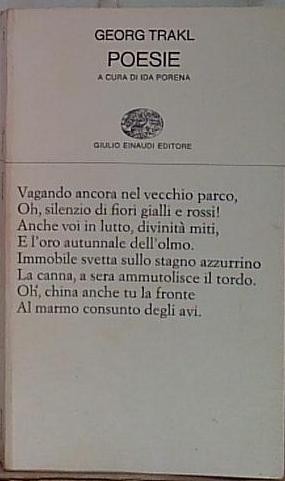 Trakl poesie testo tedesco - trakl,