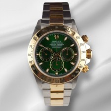 Orologio Rolex Daytona Cosmograph 40 mm 18 carati/acciaio da uomo quadrante verde Oyster 16523
