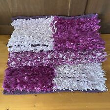 Tappeto Passatoia Multicolor Base Fucsia A Pelo Lungo 130 x 60 Cm Poliestere