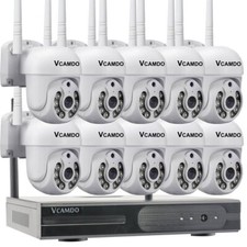 Sistema di telecamere di sicurezza wireless CCTV 10 CH 3MP PT sorveglianza domestica cupola bianca