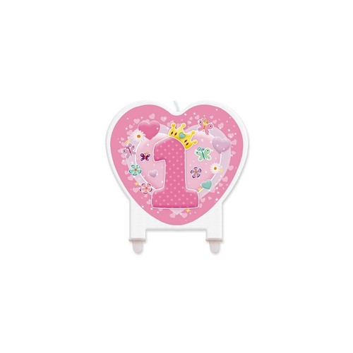Candela cuore compleanno - 1,