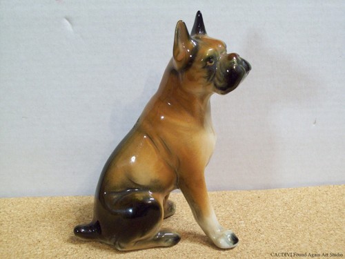 Boxer cane statuina - , ceramica