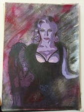 Corde MADONNA Pop Art Quadro 21,5 X 19Cm Acrilico Carta Opera Unica Firma