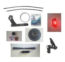 Stock lotto componenti bici city e mtb manubrio attacchi luce pignoni 6v 7v vari