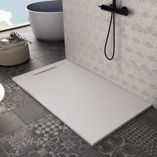 piatto doccia bianco in mineralmarmo pieno, rivestimento in Gelcoat, antiscivolo