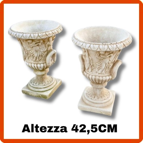 Coppia vasi vaso cemento - vaso, in
