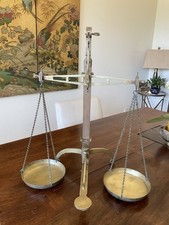 Rara antica scala da banchieri in ottone inglese W&T Avery Birmingham