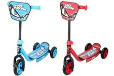 Scooter Monopattino Bambini Giocattolo Blu Rosso Tre-Ruote Città Treten Ragazzi