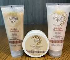 AVON Planet Spa burro corpo beatamente nutriente, lavaggio e scrub 6,7 once NOS