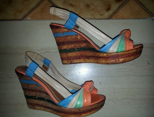 Sandali multicolor similpelle