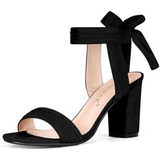 Sandali donna neri scamosciati