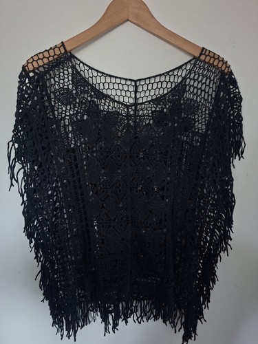 Top donna nero - , all'uncinetto