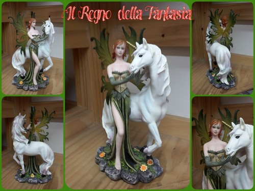Fairy with unicorn elfen fèes - with,