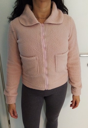 Giacchina pile rosa zip con - in,