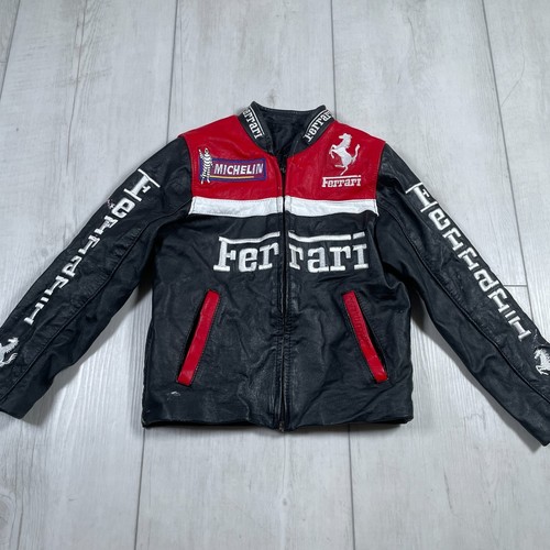 Giacca pelle racing ferrari - giacca,