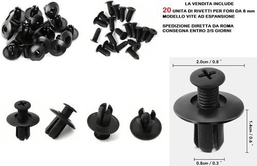 Rivetti plastica mm clip - 20,