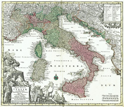 Italia seutter 1734 carta - italia,