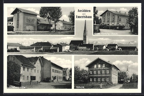 Cartolina emertsham com casa - com.,