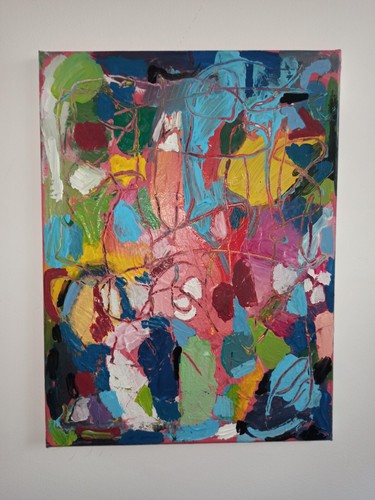 Quadro astratto dipinto mano - quadro,
