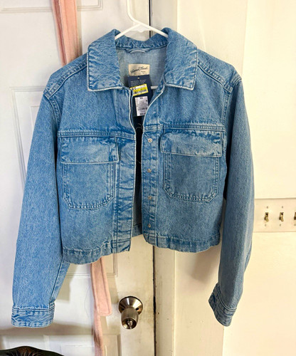 Giacca donna denim blu filo