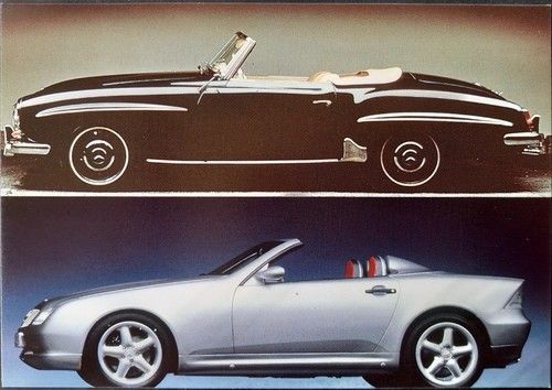 Cartolina auto mercedes 190 - cartolina, sl
