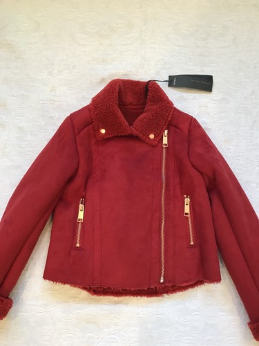 Giacca look shearling - , rosso