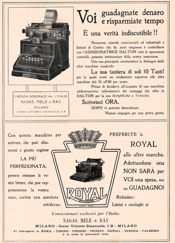 Pubblicita 1920 macchina da - pubblicita',