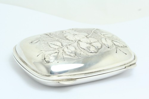 Tabacchiera fiori argento - tabacchiera,