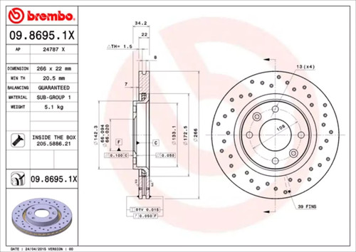 Set freni disco brembo - set,