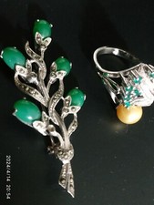 Parure spilla ramo - con, pietre