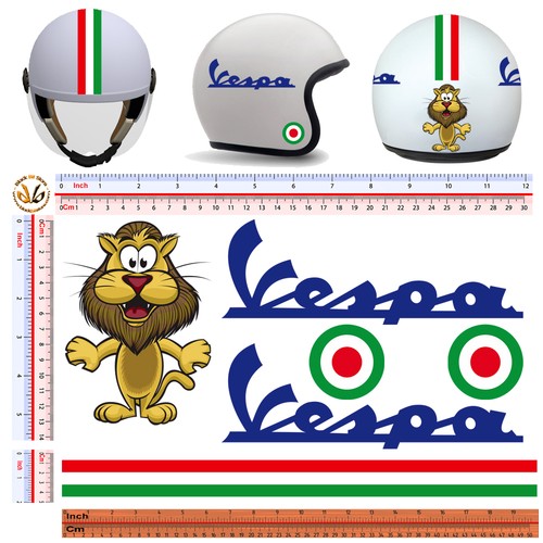 Adesivi casco leone strisce