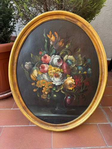 Dipinto olio tela - olio, ovale