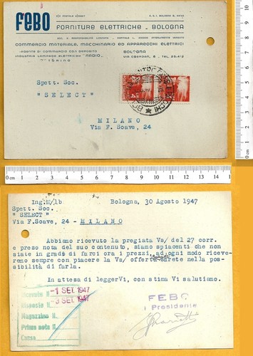 Cartolina pubblicitaria febo - pubblicitaria,