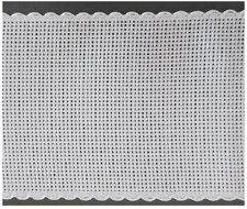 1mt Nastro TELA AIDA Bordino Ricamabile Bordo 10cm BIANCO Ricamo Corredino Crea