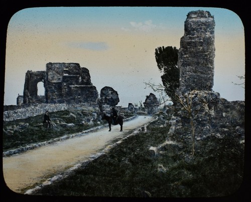 Antique magic lantern slide - lantern,