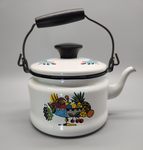 Bollitore tè smaltato vintage