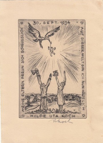 Geburt radierung rudolf koch - geburt,