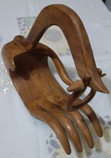 portabottiglie artigianale Mano Thailandese in legno di noce per vino da tavolo