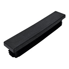 50Pz TAPPI TAPPO RETTANGOLARE 20x100mm NERO PUNTALE PLASTICA altezza 5mm cm.10x2