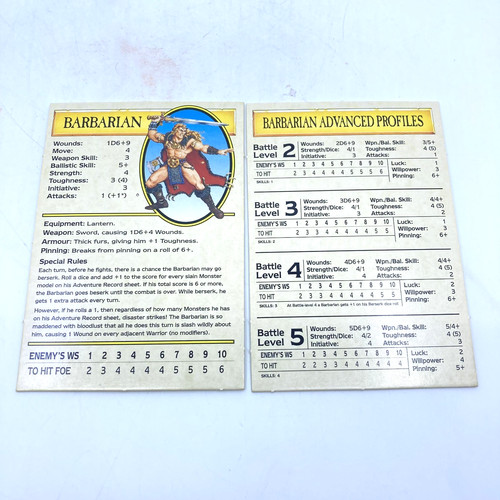 Carta personaggio warhammer - personaggio,