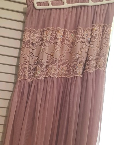 Mauve lace half slip petticoat - lace,