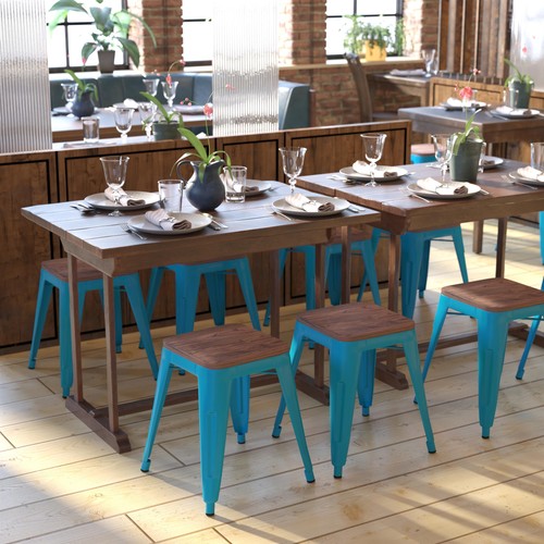 Set sgabelli teal - set, 18"