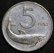 Italia 5 Lire 1952 KM# 92